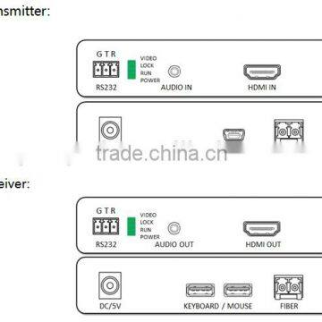 HDMI 3G 10km USB Keyboard and Mouse KVM Function Video Fiber Optic Transmitter Receiver photo-3
