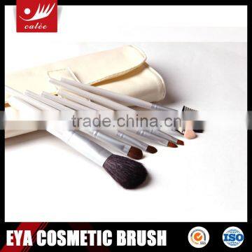 Travel 7 Piece Pure White Makeup Brush Set With OEM Design