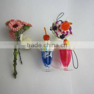 Fake mini cup ice cream for cellphone strap or bag in gifts and crafts