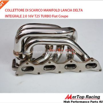 Mertop Race Full SS304 T25 TURBO FLANGE 38mm OD COLLETTORE DI SCARICO MANIFOLD FOR LANCIA DELTA INTEGRALE 2.0 16V Fiat