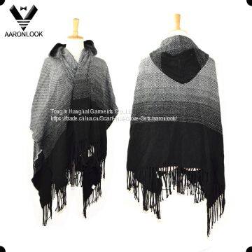2016 Latest Color Gradual Change Acrylic Fashion Hooded Shawl photo-2