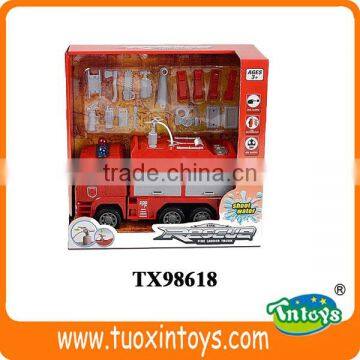 plastic toy truck, fire fighting toys, blue fire truck toy