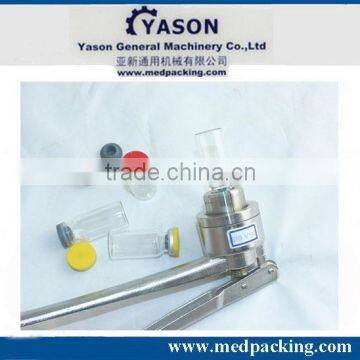 Manual vial crimper