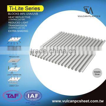 Sun Shading Solid Corrugated Polycarbonate Sheet (Ti-Lite Metallic Silver) photo-4