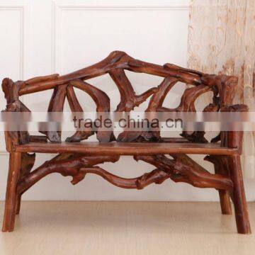 Southeast Asia Style Root Carved Double Seater Chair, Wood Carved Decorative Leisure Chair (BF01-X1164) photo-3