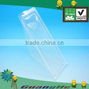 PLA clear plastic box for sandwich/clear plastic cake box