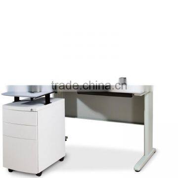 3 Drawer Up-down Mobile Pedestal With Wooden Top Cabinets photo-4