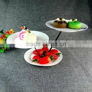 China Wholesale 3 Tier White Round Rotaing Cake Stands China Stock Iron Stand