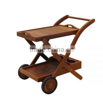 High Quality Best Selling Eco Friendly Natural Wooden Trolley-2 Wheels From Viet Nam
