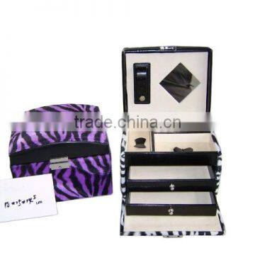Fashion Two-tone Stripe Travel Jewelry Organizer With Drawers photo-2
