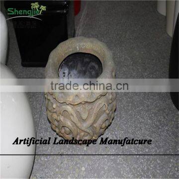 SJZJN 2656 Beautiful Hand Carved Garden White Marble Pots Flower Planter photo-4