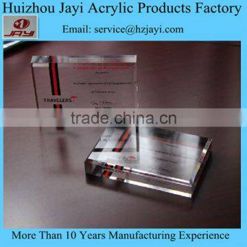 China factory custom lucite paperweight ,transparent acrylic paperweight