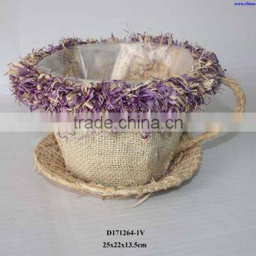 jute decor flower pot