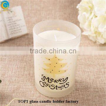 spiral candle holder Frosted Glass Candle Container for Christmas