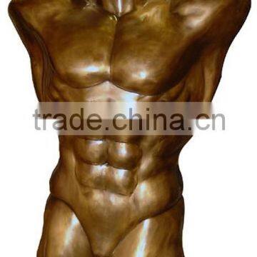 Bronze Abstract Nude Male Torso Statue