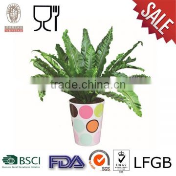 Round Plastic Flower Pot with logo outside