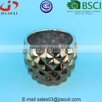 Plating Gold Ceramic Pineapple Pot for Christmas photo-3