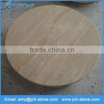 Wholesale customized round travertine granite top dining table top