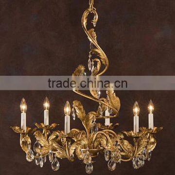 Antique golden finished wrought iron pendant light with crystal for kids room decoration - BF07-80115