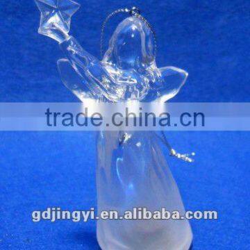 Clear Acrylic Angel Figurines With Led RBG 7 Colors Light Xmas Ornament photo-3