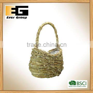 Rattan Hand Basket Shape Flower Pots For Garden Planer photo-4