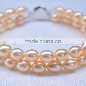 5-6mm Rice Shape Freshwater Pearl Bracelet photo-3