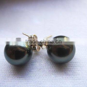 AAA 10-11mm Perfect Round Tahitian Pear Earrings photo-2