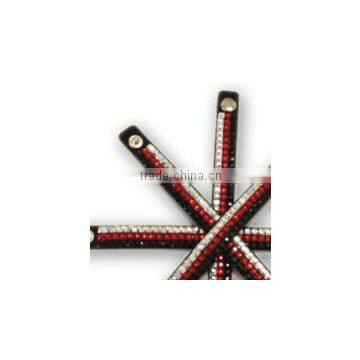 Cool Design Bracelet With Zinc Alloy Locking Part, Hot Sale Gift Leather With Crystal Gem Decoration photo-3