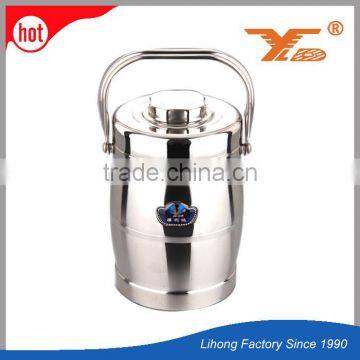 Stainless Steel Double Wall Champagne Ice Bucket With Lid & Handle
