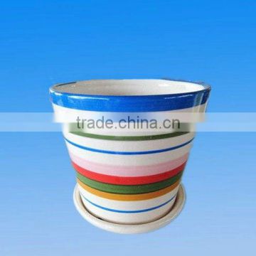 Ceramic Small Decorative Flower Pot With Dish