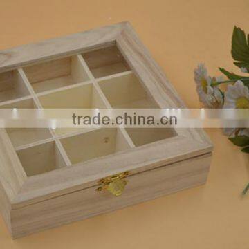 Wooden Box With Clear Lid|divided Boxes
