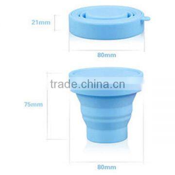 Factory Wholesale Blue FDA Approved Collapsible Silicone Cup