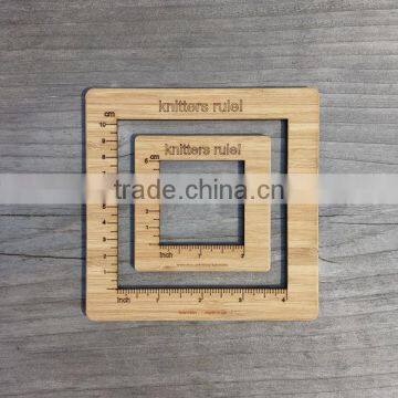 natural custom bamboo knitting ruler engraved