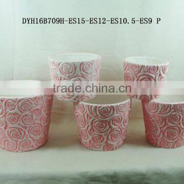 Rose series Ceramic flower pot with white display box for home and garden decorative