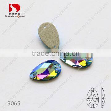 Drop shape 280AB color sew on crystals,flat back k5 crystal stones, decoration rhinestones