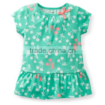 Cherry print girl party dresses 12 years