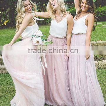 2017 Summer Latest Women Long Skirt Design Bridesmaid Dress High Quality Tulle Skirt for Wholesale photo-1