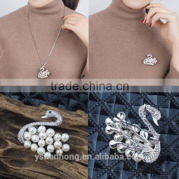 2015 Newest Austrian Rhinestone Brooch,high Quality Swan Shape Brooch photo-2