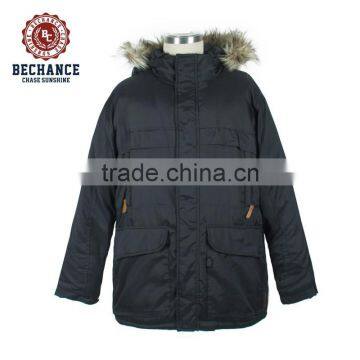 M1118 faux fur hooded mountain mens parka