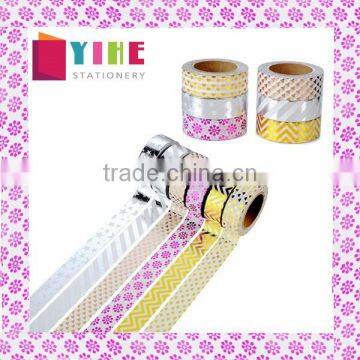 6 pure colors washi tape one set adhesive paper gold stamping carton packing