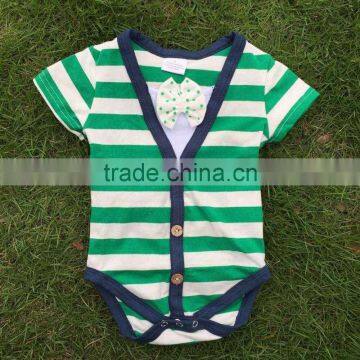 Kids Clothing Bubble Stripe Romper Boys Romper Cotton Baby Cardigan Romper Bow Tie Romper Set Baby Boy Clothes photo-4
