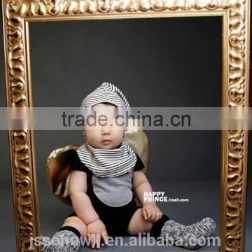 2pcs Hat & Bib Scarf Set, 100% Cotton Soft Touch Baby Hat Scarf Set photo-3