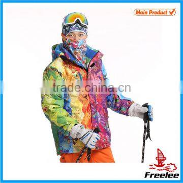 2015 women colorful ski jacket