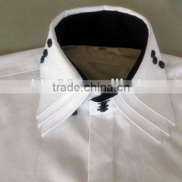 2017 New Brand Fashion Men's Double Collar Casual Shirt With Contrast Fabric photo-2