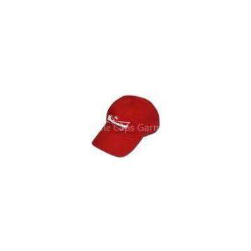 Personalized Red Sandwish Flat Embroidered Baseball Caps , Striped 6-Panel Hats