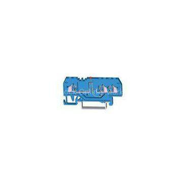 800V 18A 24 - 16 AWG Spring Terminal Block , PA66 Insulation Blue