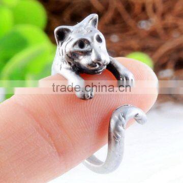 Tiger Rings Animal Wrap Rings Silver Gold Plated Jewelry Adjustable Retro Ring Resizable