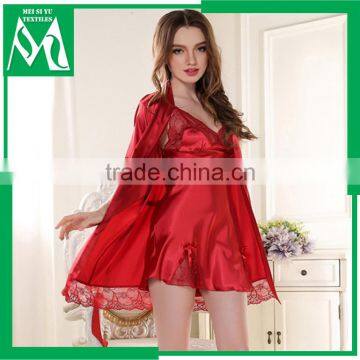 Robe lace fabric sleep satin robe plus size women sexy