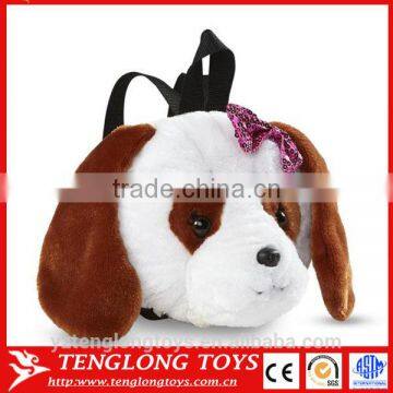 Wholesale plush design puppy dog backpack for kids