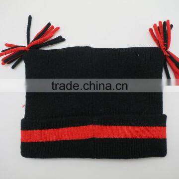 Top quality hot selling bulk acrylic beanie with metal logo